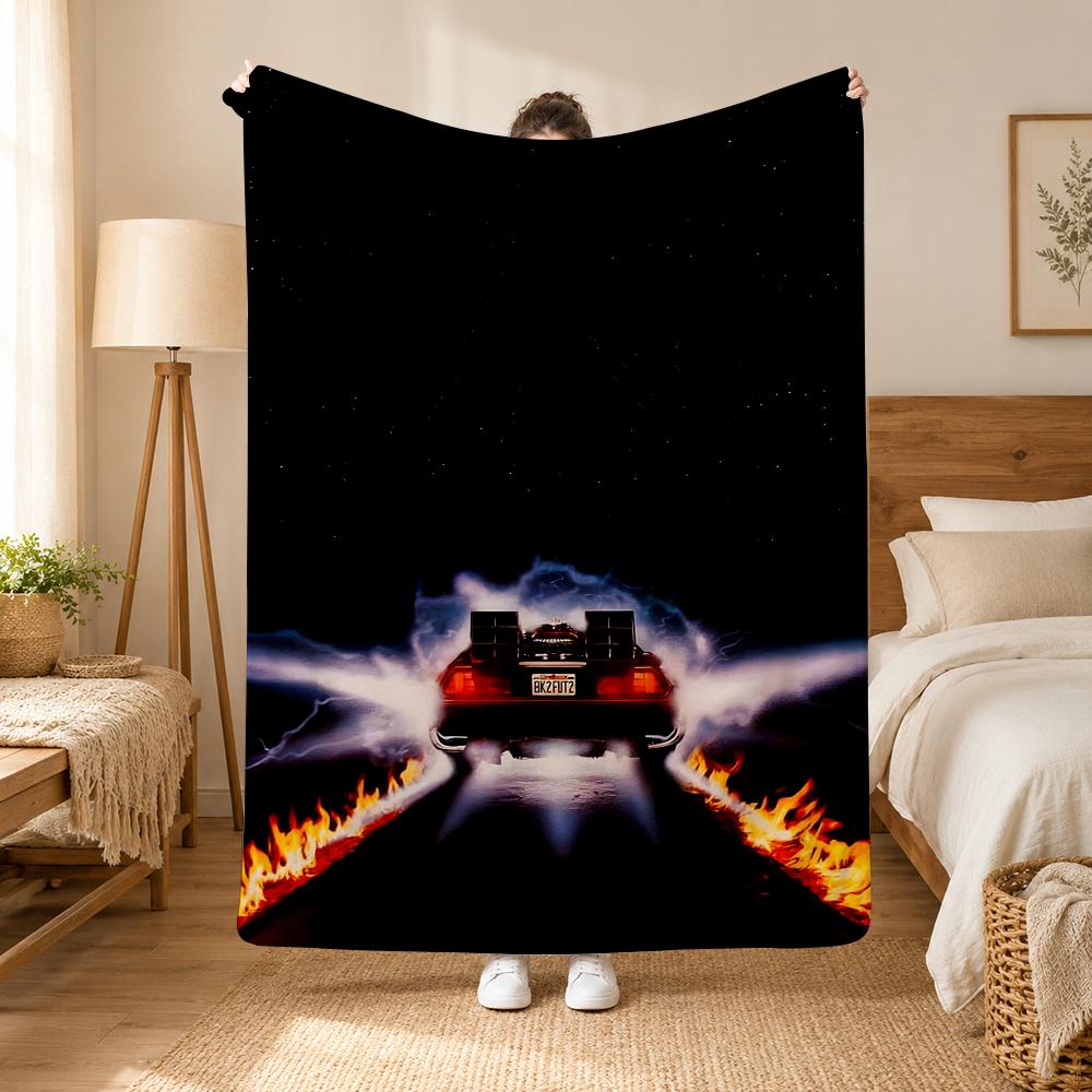 Back To the Future Movie Throw 240g Flannel Blanket, Suitable for Sofas, Beds, Offices, Exquisite Gift Blankets