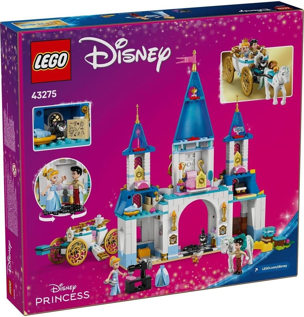 LEGO конструктор дом Disney Princess – Замок Золушки и карета с лошадьми (43275)
