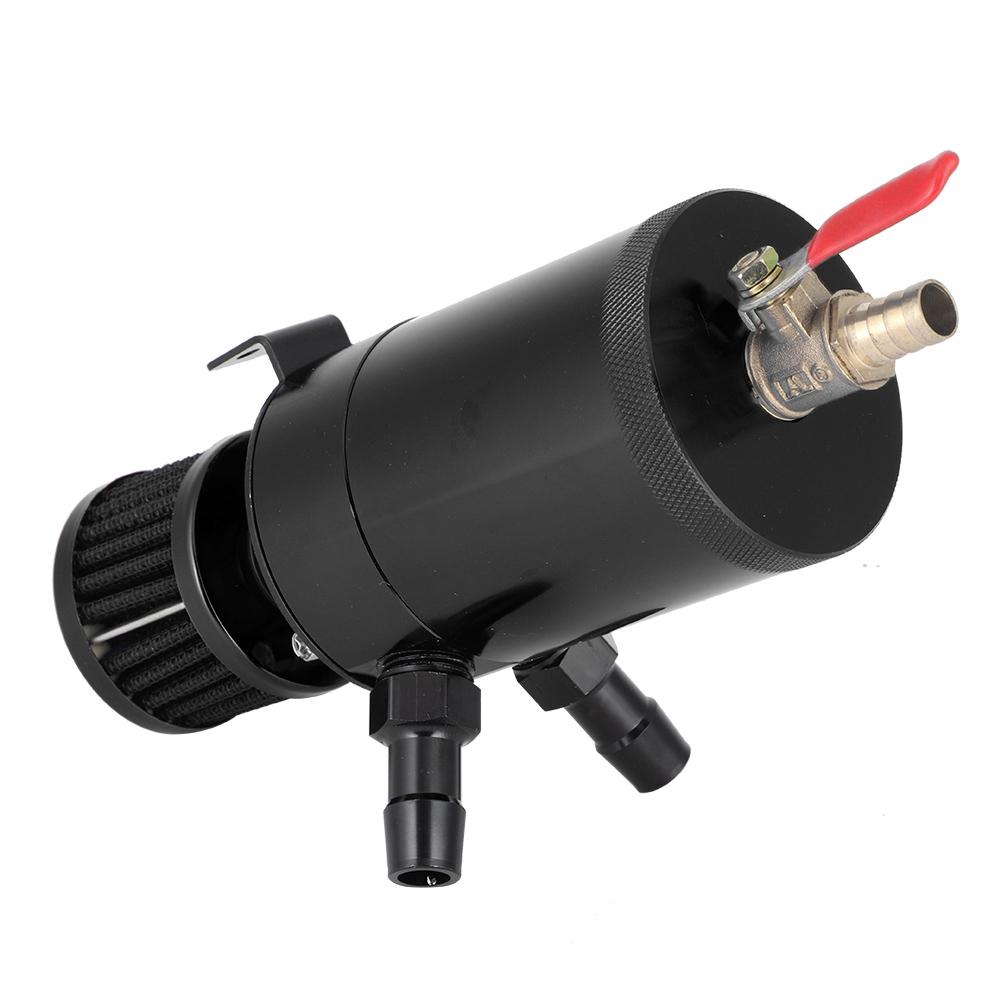 Universal Aluminum Alloy Oil Tank Reservoir Catch Can with 2 Port Accessory Kit