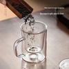 YIHUTEA Tea Infuser Glass Mug with Handle and Lid
