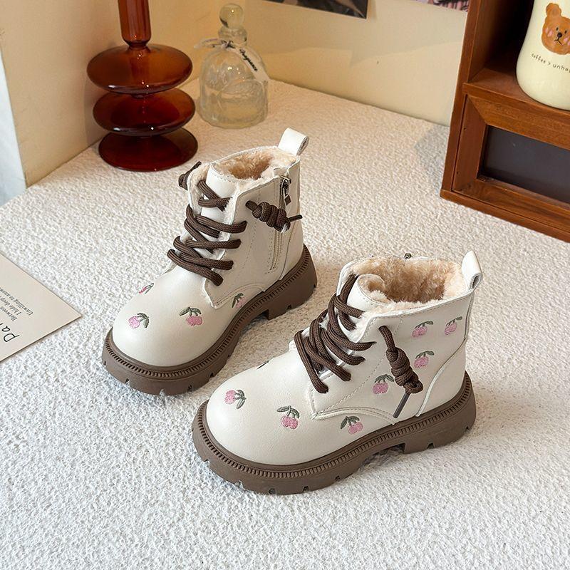 Children's Fashionable Princess Boots for Autumn and Winter, Sweet Embroidered Single Boots for Girls