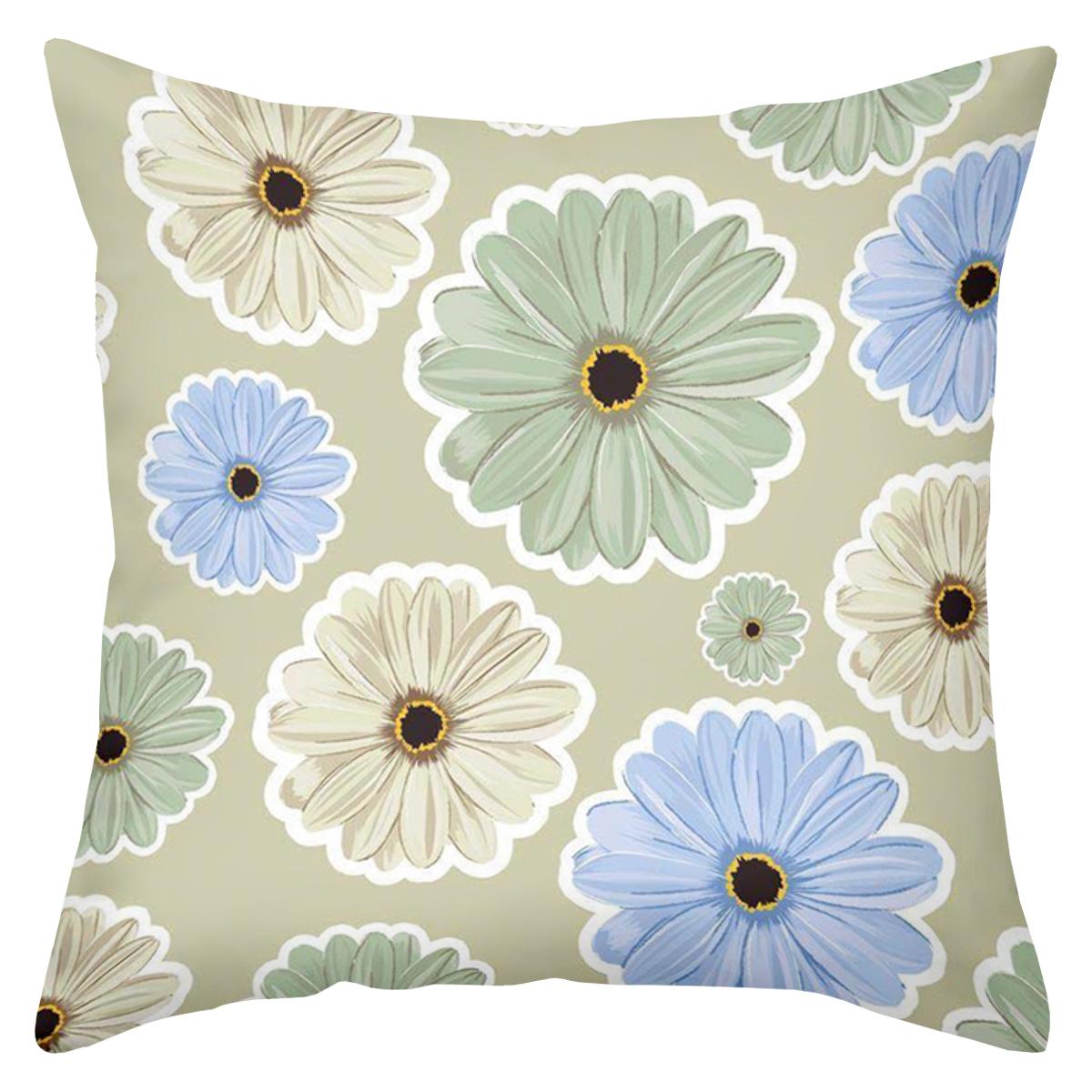 

1 pieces -2D flat printing Floral Patterned Throw Pillow Cushions Decorative Polyester pillowcase, sofa decorative cushion cov 45x45cm