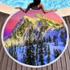 Natural Scenery Snow Mountain Round Beach Towel Sand Free Quick Dry Beach Towels with Tassels for Women Adult Swim Pool Yoga