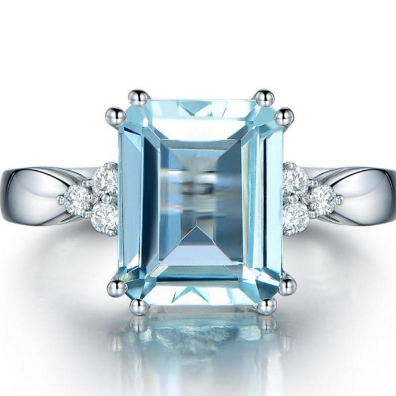 Příslušenství k zásnubnímu prstenu Cratopapa Stone Evropský a americký vznešený 18k barevný safírový prsten