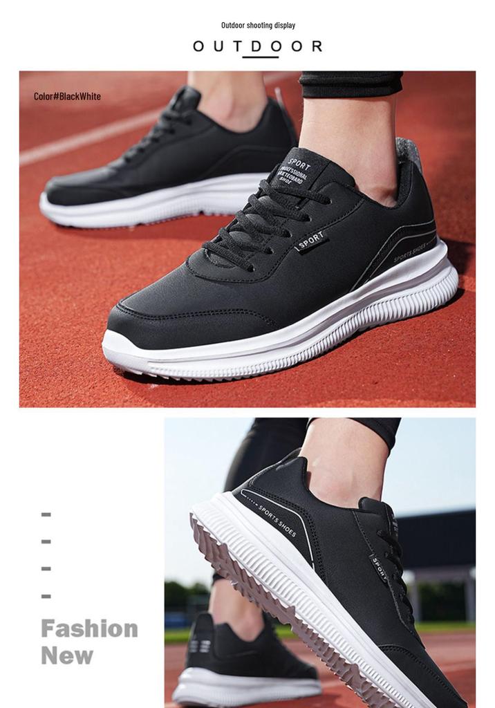 Extra Large Men's Waterproof Leather Sneakers - Sizes 45-48, Ideal for Rain, Spring, and Kitchen Work