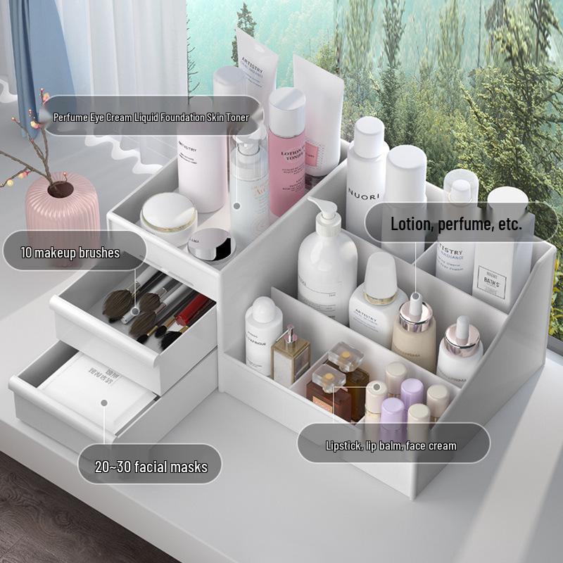 Hui Si Minimalist Nail Art Tool & Cosmetics Organizer - Desktop Drawer Storage Box