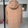 BITCED Women's Warm Cotton Coat with Zip-Up Cardigan