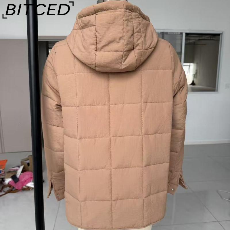 BITCED Women's Warm Cotton Coat with Zip-Up Cardigan