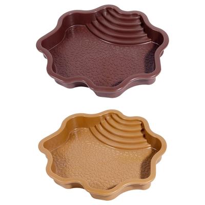 Reptile Water Bowl Terrarium Dish Plate with Ramp Turtle Pool Reptile Water Dish for Bearded Dragons Gecko Lizards Pet Supplies