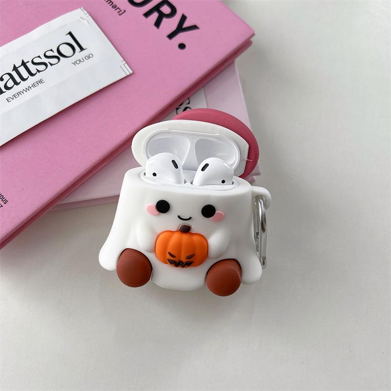 Cute Pumpkin Ghost for AirPods Pro1 Generation Protective Case 1st Generation Pro1 Apple Bluetooth Headset Soft Case