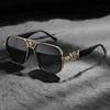 Medusa Sunglasses With Head Decoration For Men And Women, Classic Metal Sunglasses With Middle Beam, Uv Protection