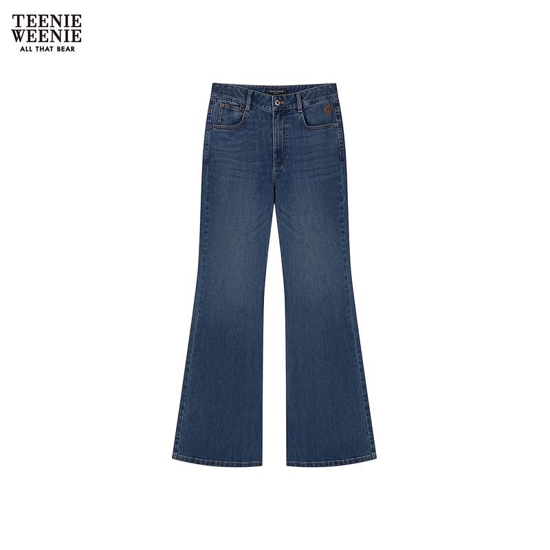 Teenie Weenie Bear Letter Denim Jeans for Women