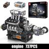 Mould King 10206 Der motorisierte SuperCar V8-Motor Baustein Montage Technische Auto-Motor Ziegelstein Set Weihnachtsgeschenk für Kinder