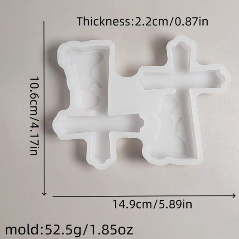 Cross Little Boy And Girl Prayer Candle Plug Silicone Mold Diy Gypsum Candlestick Base Decorative Ornament Resin Mold Handicraft