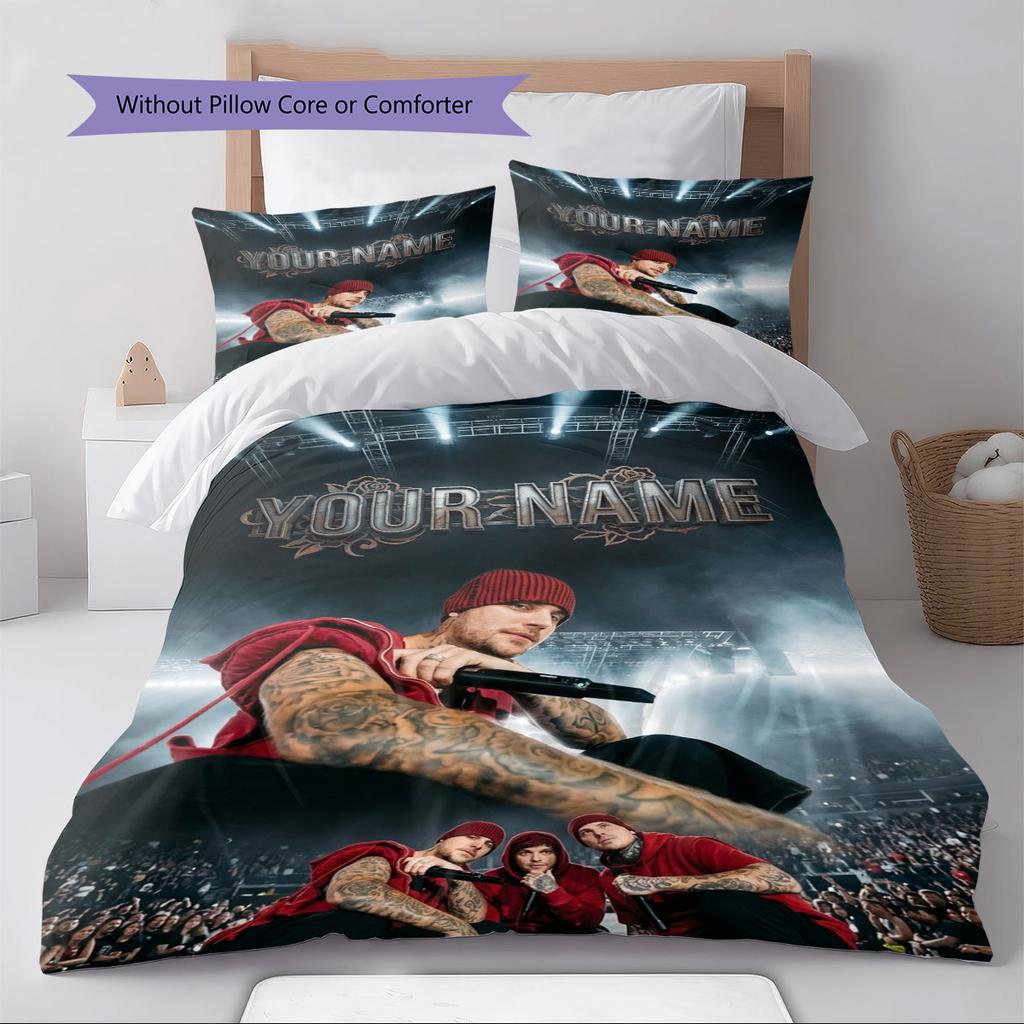 Name Custom Bieber Pattern Bedding Set Quilt Cover Pillowcase Home Decor Gift (1 * duvet cover + 2 * pillowcase, without core)