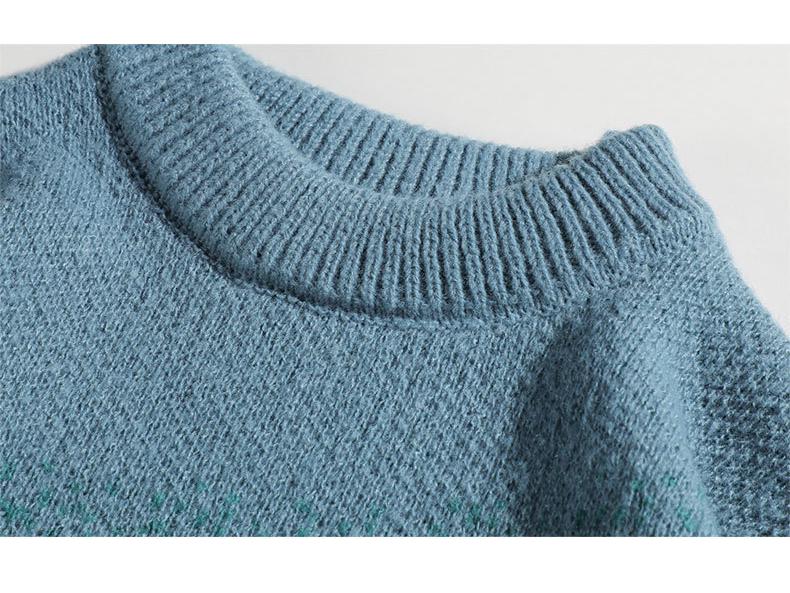 Men’s Retro Gradient Color Block Sweater - Autumn/Winter Loose Knit Pullover