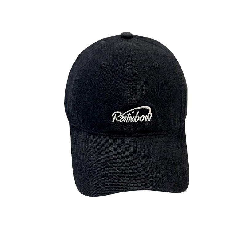 Baseball cap women's new letter embroidery spring and summer American versatile face small couple wide brim cap men