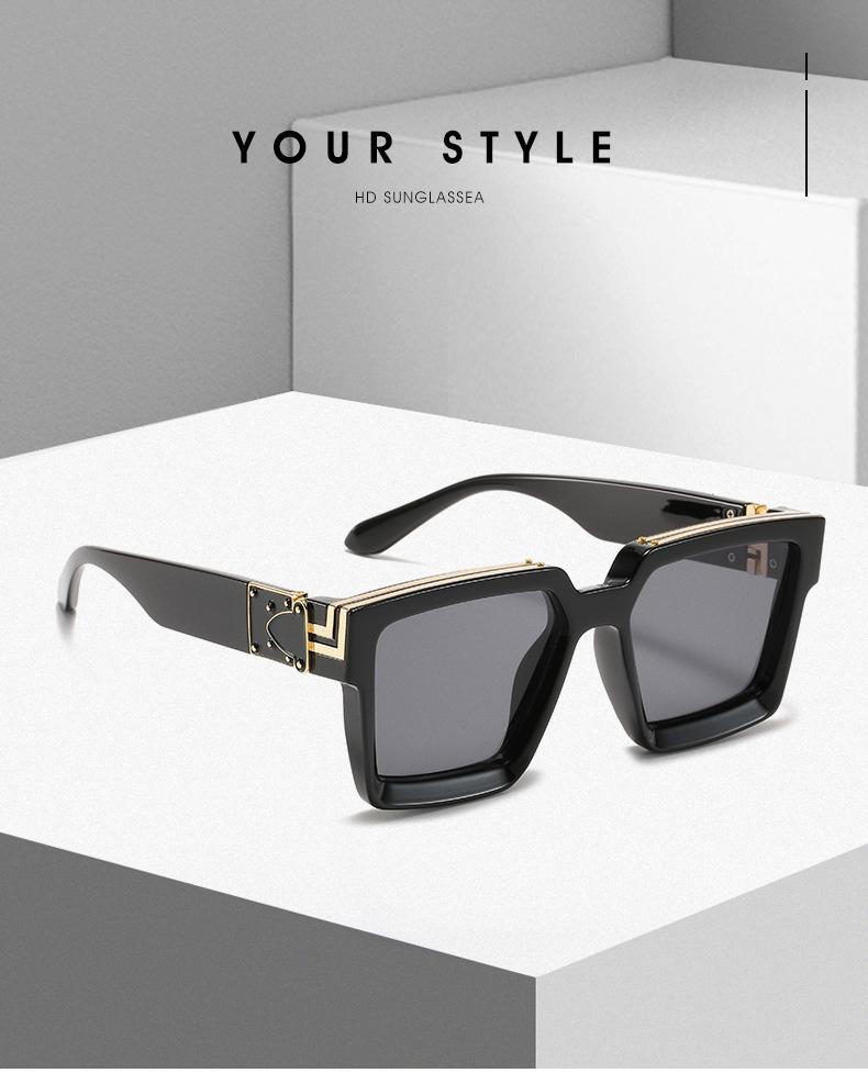 Luxury Square Man Sunglasses Glamour Fashion Brand Sun Glasses For Woman Classic Vintage Black Designer Gradient Shades