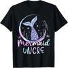 Mens Mermaid Uncle Tee Birthday Mermaid Men Beach Mermaid Tail T-Shirt
