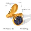 Three Kinds Of Stainless Steel Rings Geometric Shape Gold Plated Broken Pattern Lapis Lazuli Ring Finger Decoration Accessories
