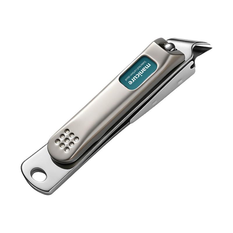 

Anti-Splash Nail Clipper Set: Large, Durable Zinc Alloy Carbon Steel with Flat & Angled Edges - Portable Design