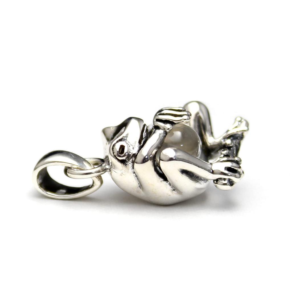 Frog and Pendant Top Pendant, Silver, Crystal, Women's Men's