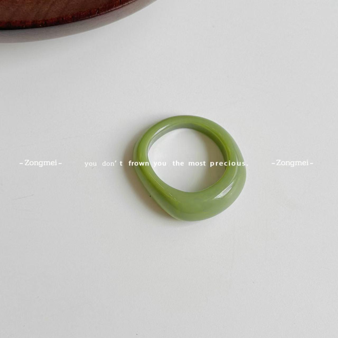 Янтарное геометрическое кольцо из акриловой смолы: Ретро Винтажные Украшения Высококлассного Стиля