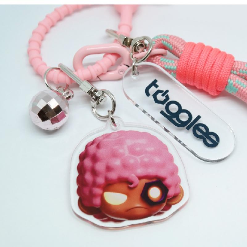 Toggles   04 Pink Disco Face Keyring