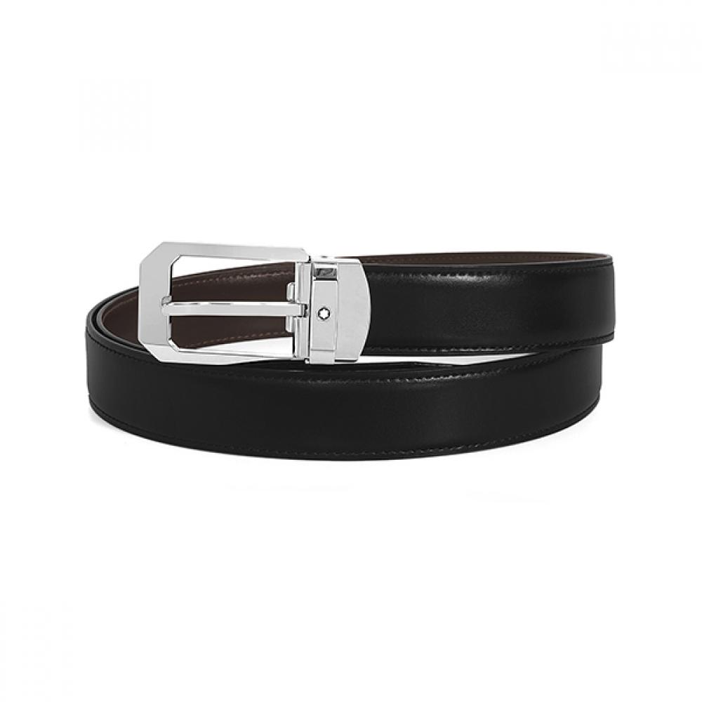 

Montblanc 116579 Rectangular Black Brown Reversible Belt 116579