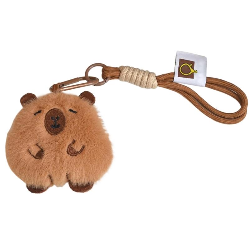 Plush Pufferfish Keychain Pendant with Lanyard Cartoon Animal Bag Charm Keyring Decoration Accessories for Women Girl