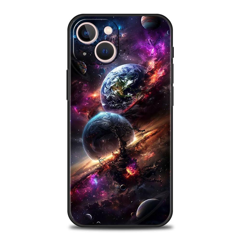 Phone Case Cover for iPhone 17 16 15 14 13 12 Pro Max 11 Pro Max 17 AIR Plus Shockproof Soft TPU Shell Universe Starry Sky Moon