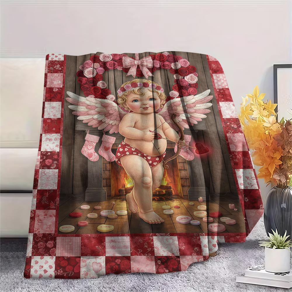 1 Stück Flanelldecke mit Cartoon-Druck, Hohe Qualität, Bequem für alle Jahreszeiten, Heimdekoration, Wärme und Komfort, Perfekt als Weihnachts- oder Geburtstagsgeschenk