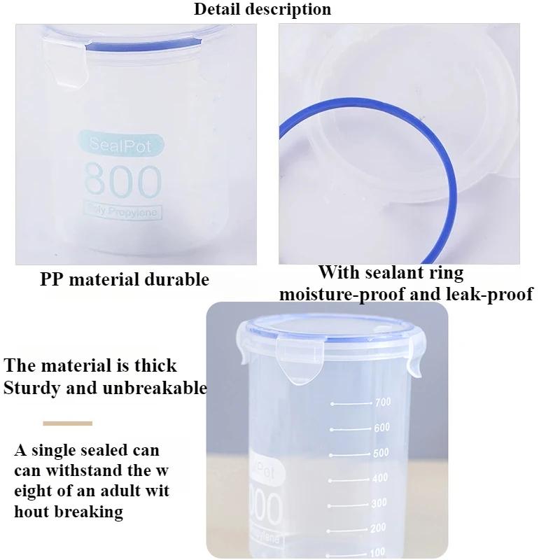 Sealed Kitchen Food Storage Canisters Transparent Large Capacity Grain Fresh Preservation Box Moisture-proof Storage Boxseal Pot