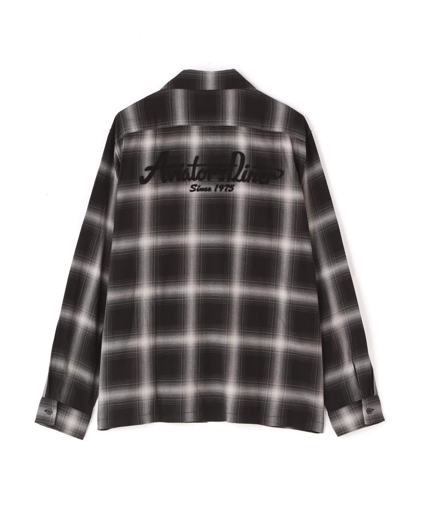 Avirex Long Sleeve Cotton Linen Ombre Size M Size Size OMBRE SHIRT Men's Shirt, (010), Black, 783-3120014, A/DINER/L/S C/L