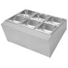 Stainless Steel 6-Compartment Condiment & Storage Station