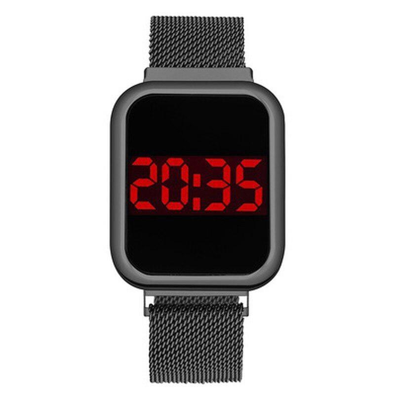 Ladies Square Head Multi-function Electronic Watch Quartz Watch Student Outdoor Sports Touch Screen Red Light Electronic Watch