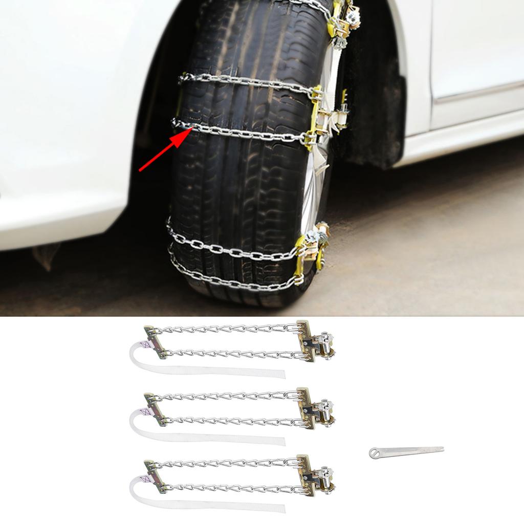 3pcs 235285mm Anti Skid Mud Ice Snow Tire Chain Winter Security Tyre Belt for Car Truck SUV