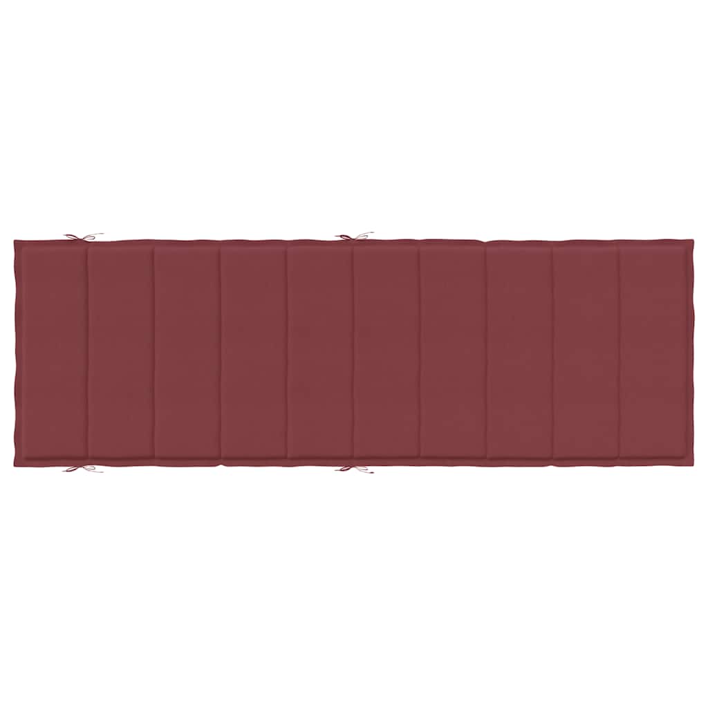 Sun Lounger Cushion Melange Wine Red 186x58x4 Cm Fabric