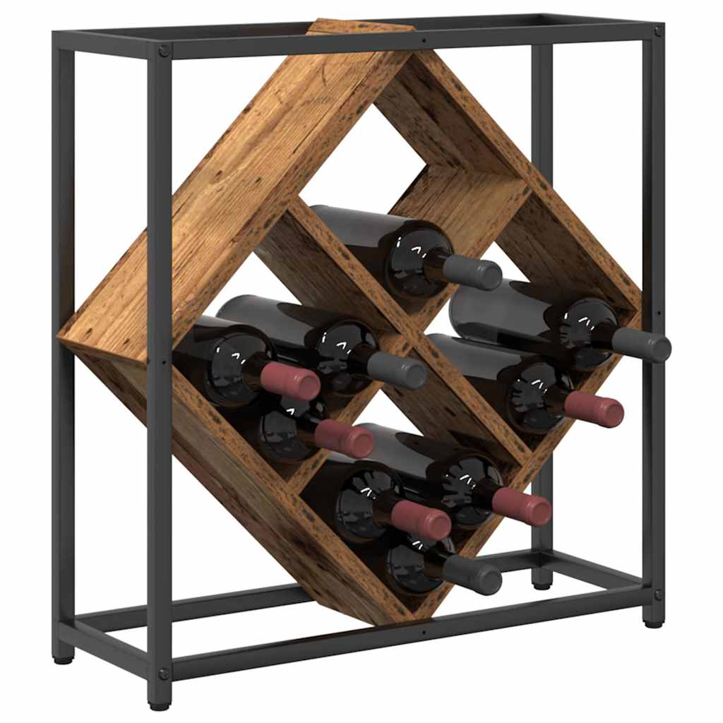 Weinregal 16 Flaschen Holzwerkstoff Altholz