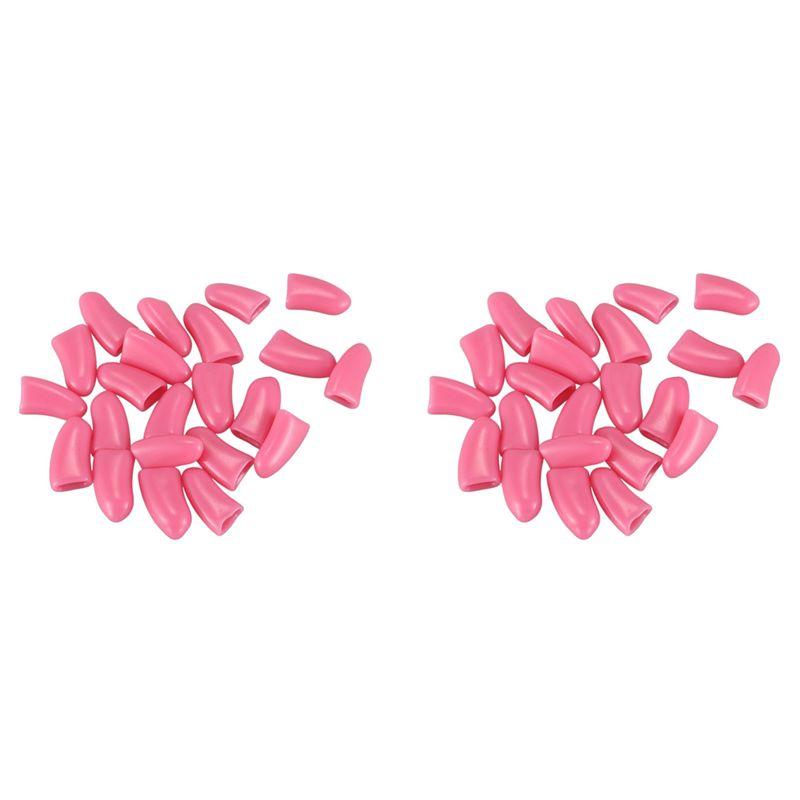 

BAAU 40 Pcs Soft Nail Caps For Cat Pet Claw Control Paws Off + Adhesive Glue -Light Pink,Size S светло-розовый