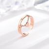 Japanese and Korean Simple Love Chain Titanium Steel Ring Korean Style Cold Style Ins Retro Open Ring