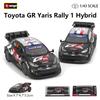 Bburago 1:43 WRC Toyota GR Yaris Rally1 Híbrido Rovanpera #69 Ogier #17 Liga de Alumínio Veículo de Luxo Diecast Puxar para Trás Carros Modelo Brinquedo