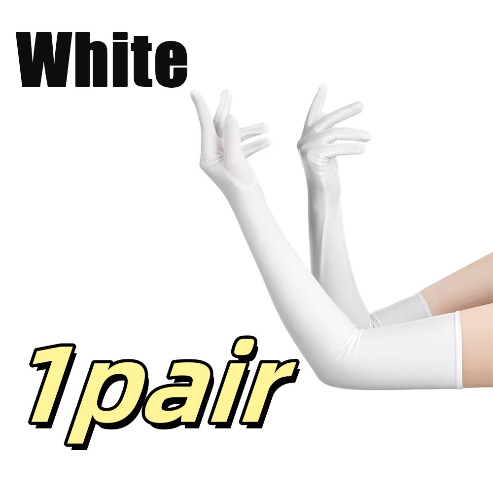 1pair High Elastic Spandex Elbow Finger Gloves Long Women's For Sun Protection Gloves Party Nightclub Wedding Performance Gloves