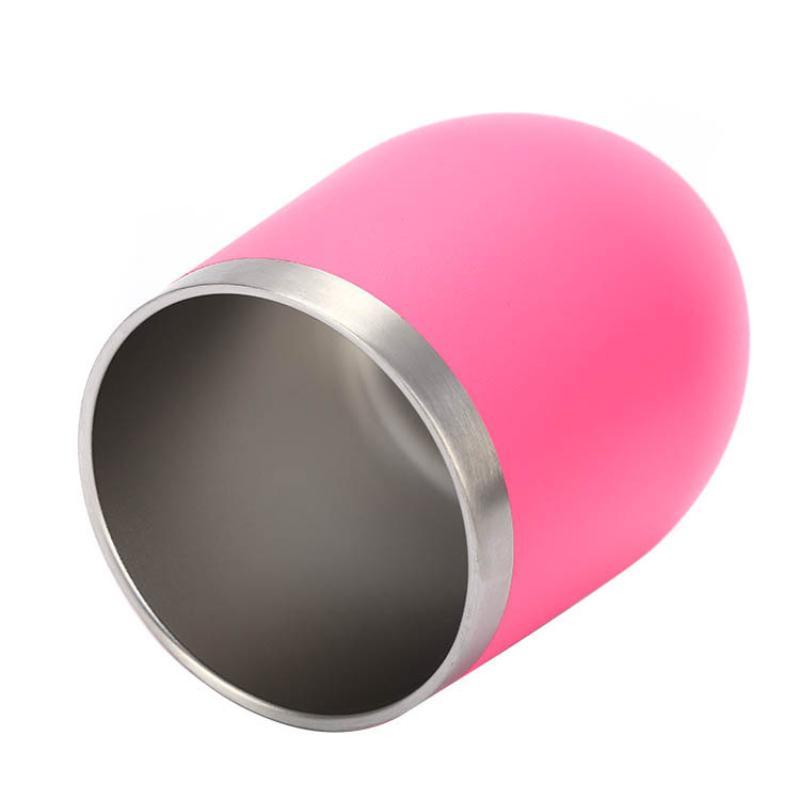 Stainless Steel Eggshell Wine Tumbler 12oz Double Wall Vacuum Insulated Reusable Cup for Birthday Holiday Gifts