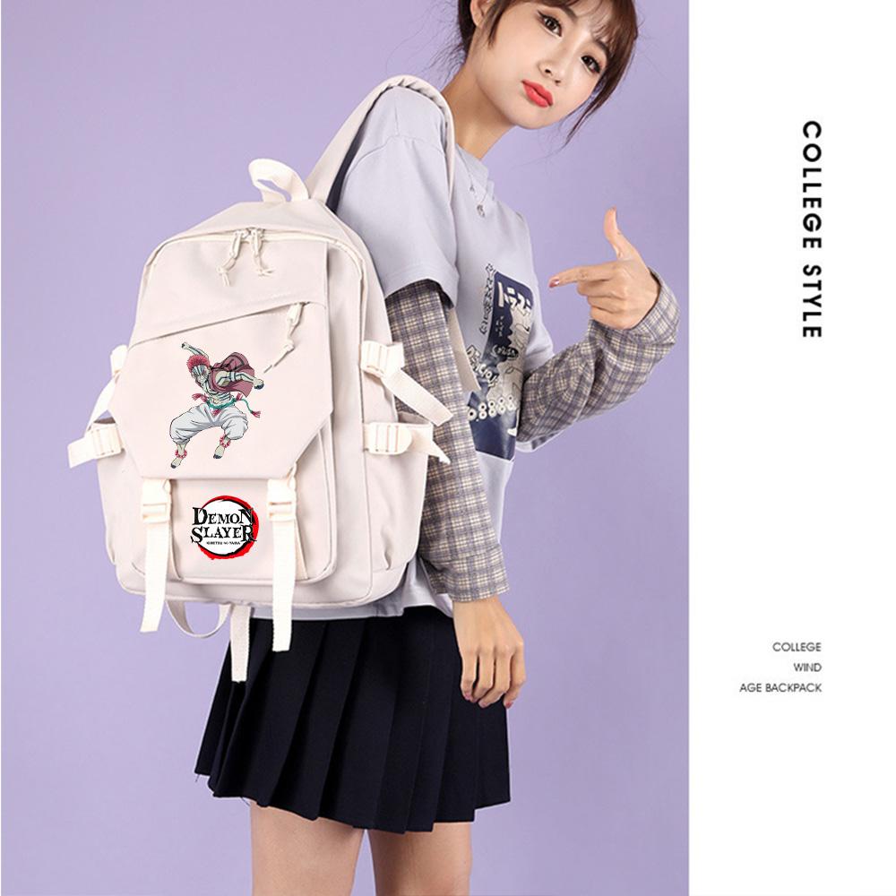 Sac à dos imprimé Demon Slayer pour adolescent étudiant Rentrée scolaire Sac à livres Femme Grande capacité Imperméable Sac de voyage