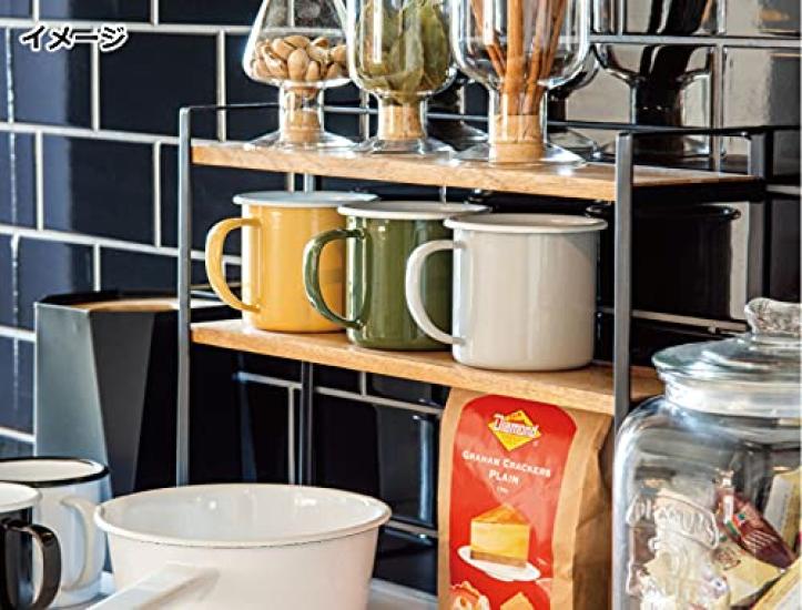 POSH LIVING Kitchen Accessories Enamel Mug, Stylish and Cute, Nordic Country, Antique Style, White