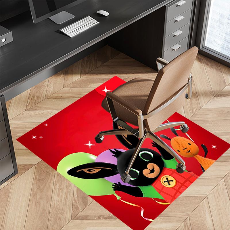 1pc Bing Print Area Rug - Soft, Washable Non-Slip Indoor Mat for Office Chairs, Living Room, Home Office Decorative Rug