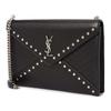 Saint Laurent YSL Monogram Gabi Silver Logo Chain Envelope Bag Women Shoulder Bag Black 668864-1ELV6-1000