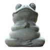 Green Sandstone Meditation Frog Ornament Sitting Frog Figurine Statue Animal Sculpture Indoor Outdoor Aquarium Water Garden Decoration
