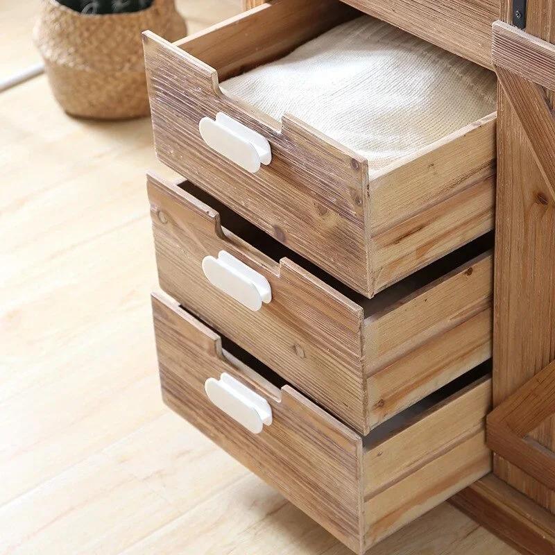 Self Adhesive Kitchen Cabinet Handles Door Pulls Drawer Wardrobe Pulls Home Hardware Tool Easy Install